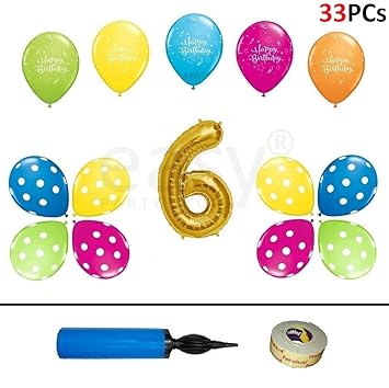 Easy Party Store 6th Birthday Decoration Items For Kids 6th