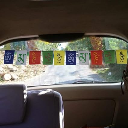 TickRight Tibetan Buddhist Prayer Flags for Home, Office, Desk, Cycle, Bike, Scooter and Car Decor- 6 x 8, 75 cm (Large)