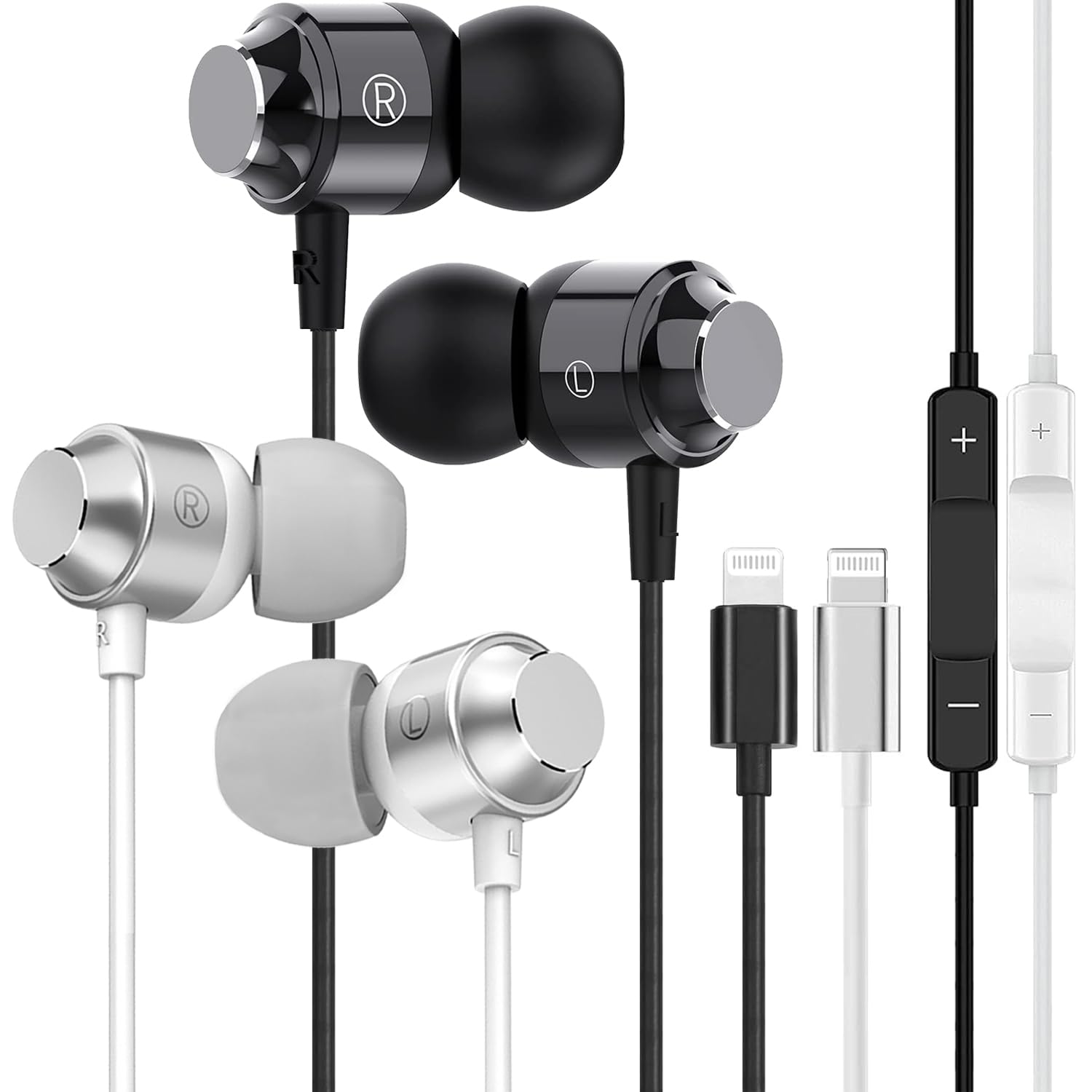 Photo 1 of (2Pack) Wired Headphones for iPhone Earbuds with Lightning Connector (Built-in Microphone & Volume Control) Wired Ear Buds Earphones Compatible with iPhone 14 13 12 11 Pro Max/X XS Max XR/8 7 Plus