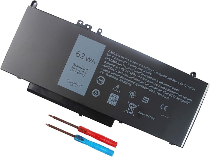 6MT4T Battery for Dell Latitude E5570 E5470 7V69Y TXF9M 79VRK 07V69Y 7.6V 62WH - 12 Months Warranty