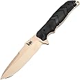 Hogue Heckler & Koch H&K Fray Fixed Blade Knife 4.2" 154CM FDE Cerakote Drop Point Blade, Black Rubber Handles (Paracord Included), Includes Zytel Sheath - 55253