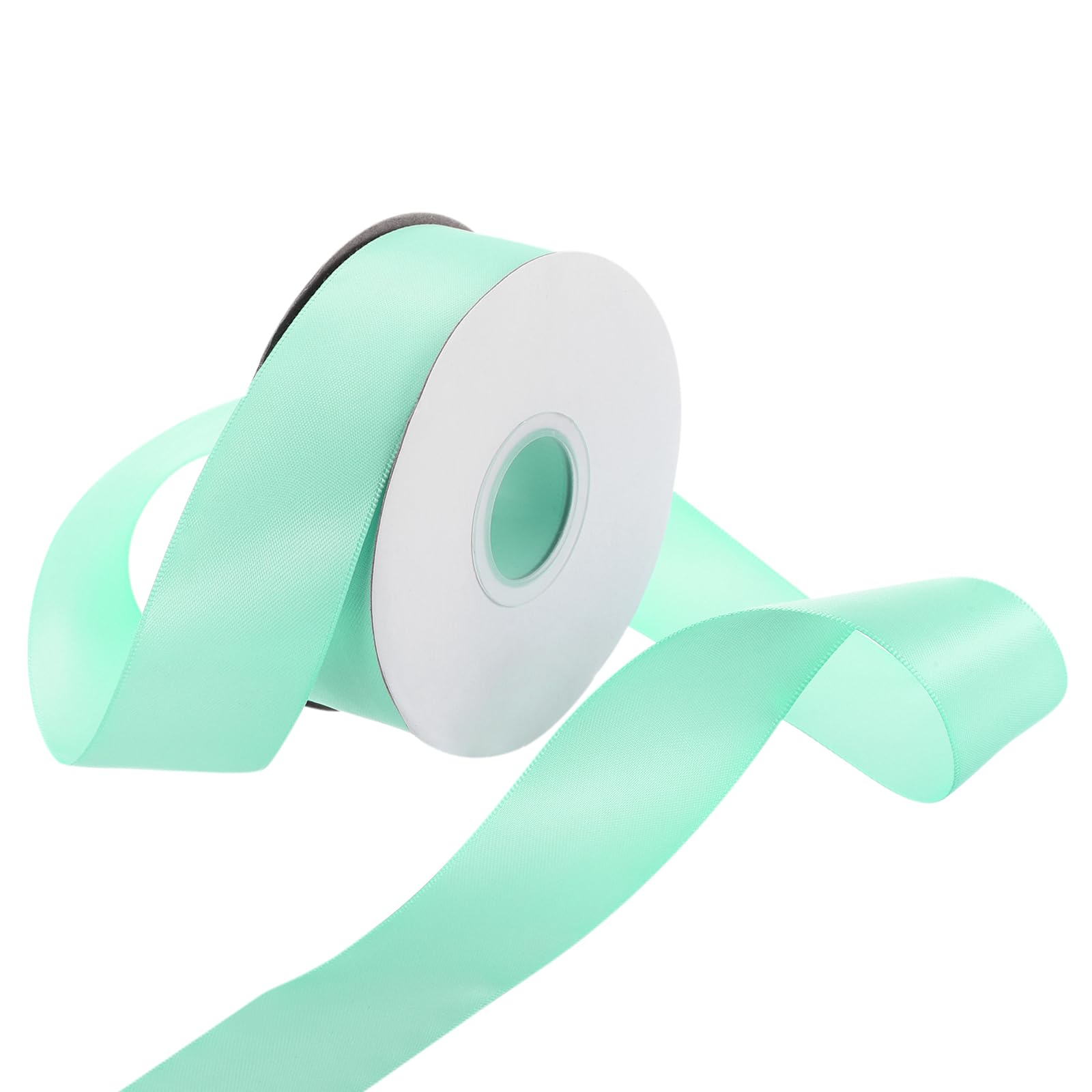 Rebower 32mm Satin Ribbon 23m Thick Double Face Grosgrain Silk Ribbon, [for Gift Wrapping, Hair Bows, Wedding, Cake, Flower] - 25 Yard/75ft/Turquoise Green