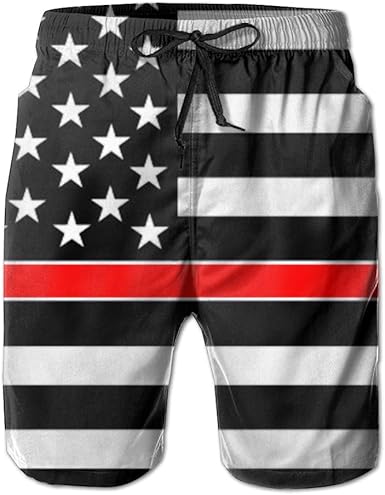 thin red line swim trunks