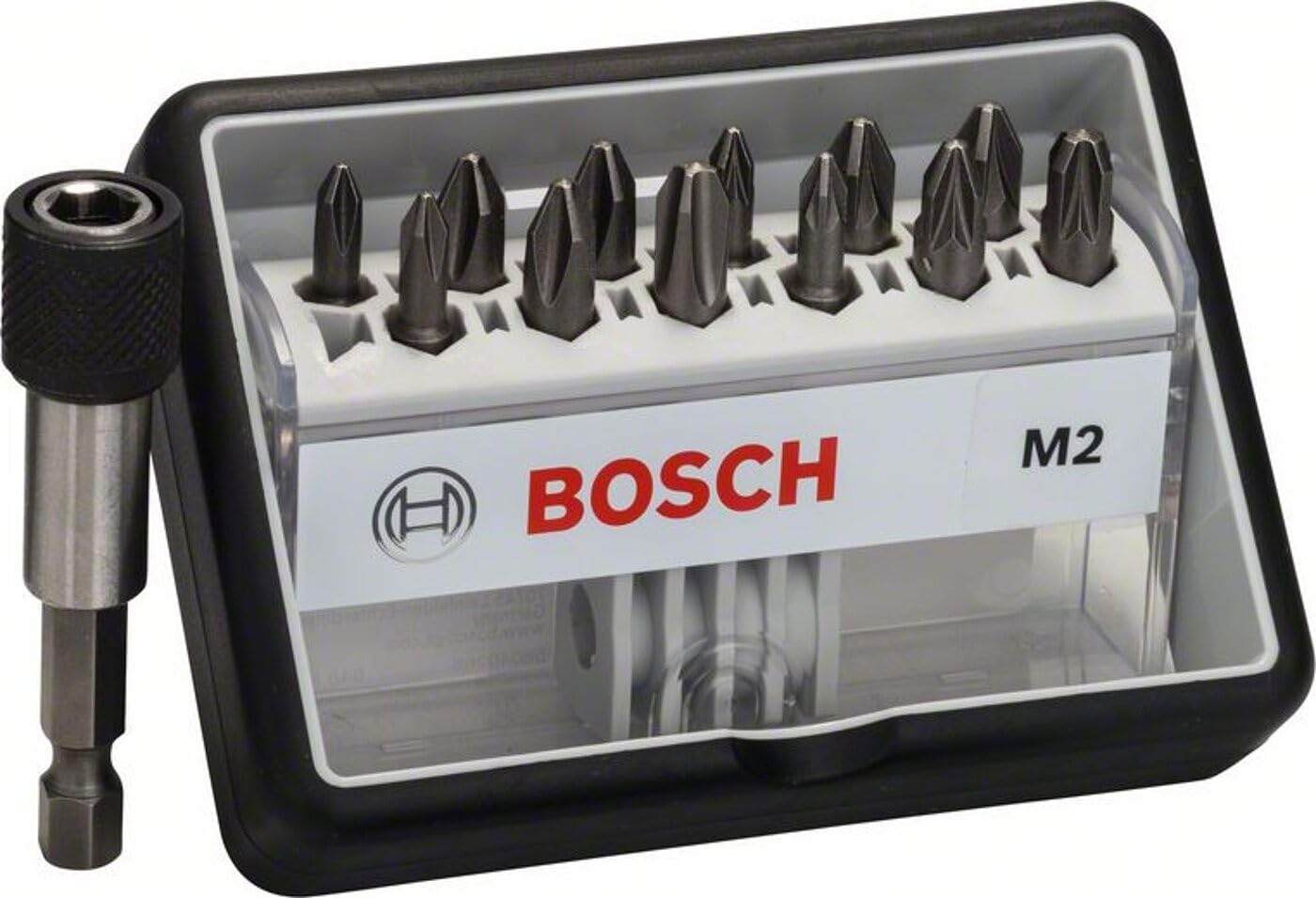Bosch 2607002564 25 mm Extra Hard Robust Line Screwdriver Set Plus a Magnetic Holder (12-Piece)