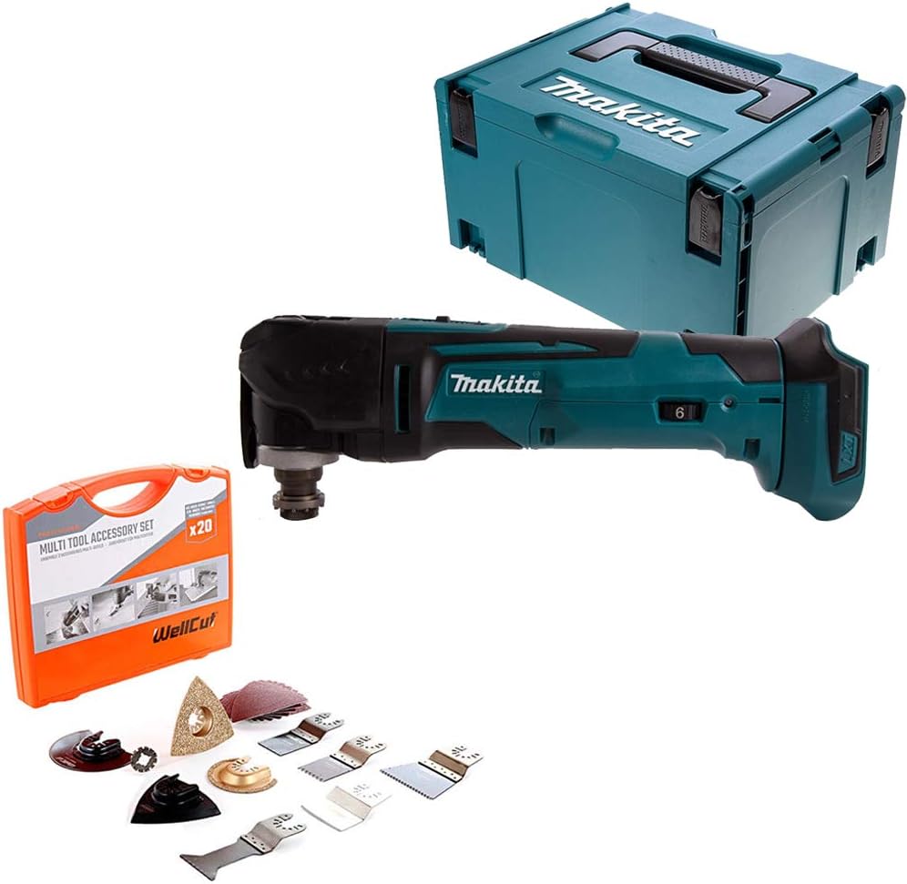 Makita DTM51 18v LXT Cordless Multi Tool with Wellcut 20 Piece Acc Set