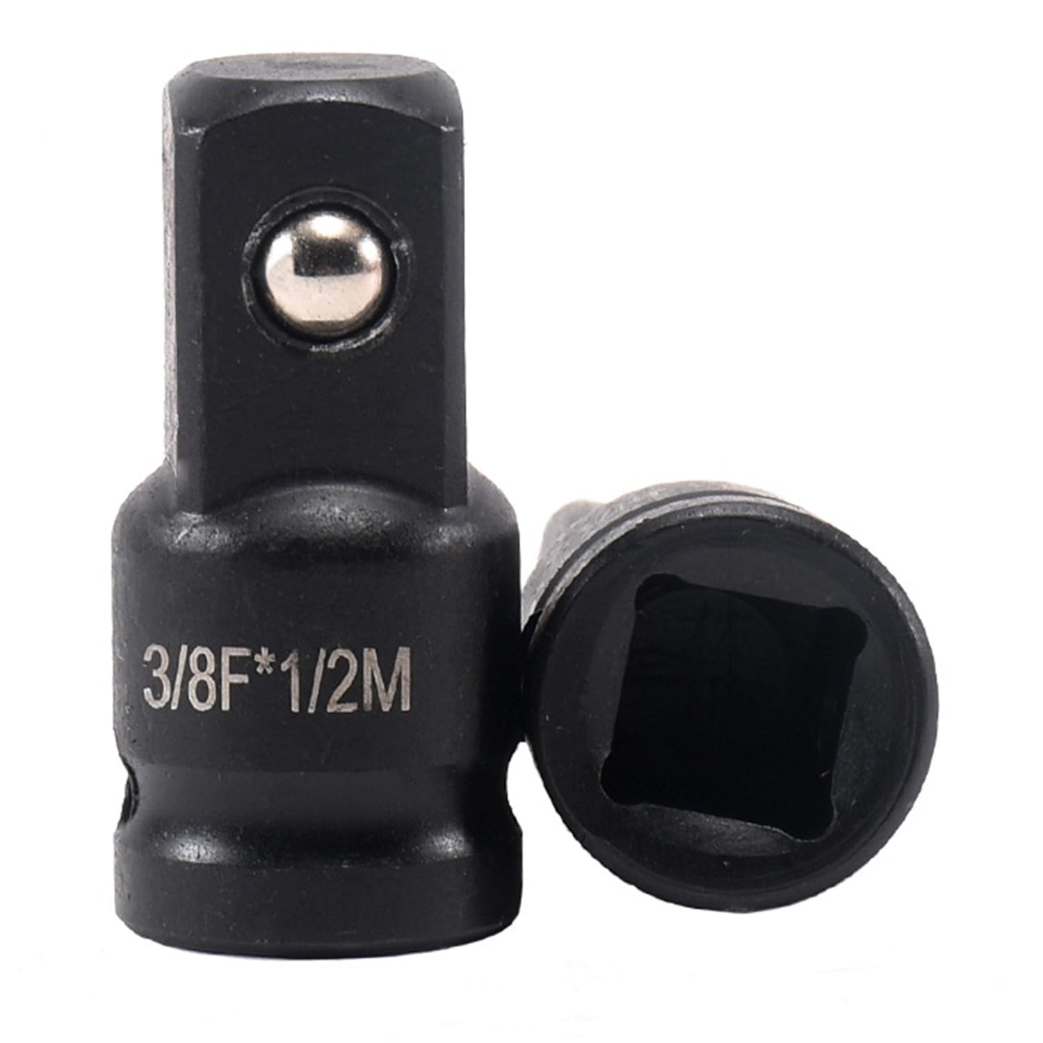 Juttzzei Impact Socket Adapter, 3/8 Inch Drive (F) x 1/2 Inch (M) Socket Adapter, Premium Black Chrome Vanadium Steel 3/8" x 1/2" Impact Socket Reducer for Use with Air Impact Wrenches, Breaker Bars