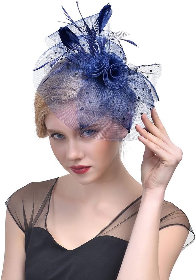 HipStone Fashion Womens Girls Flower Mesh Net Sinamay Fascinator Hat with Clip