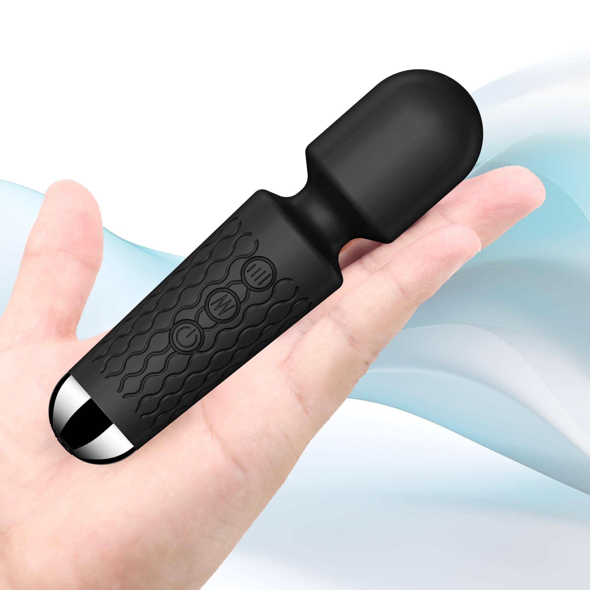 Photo 1 of jtffer Powerful Cordless Massager - Personal 8 Intensity & 20 Modes mini Massager, Handheld Vibration Wand for Deep Tissue Relief in Back, Neck, Legs & Muscles - Portable for Home & Travel (Black)