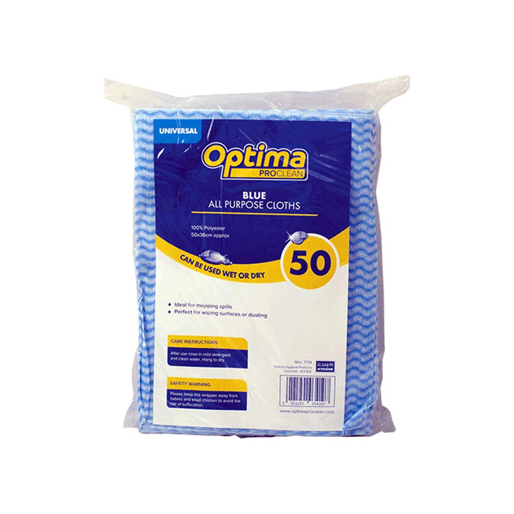 Genware 777B All purpose Cloth, Blue, 50 x 36 cm