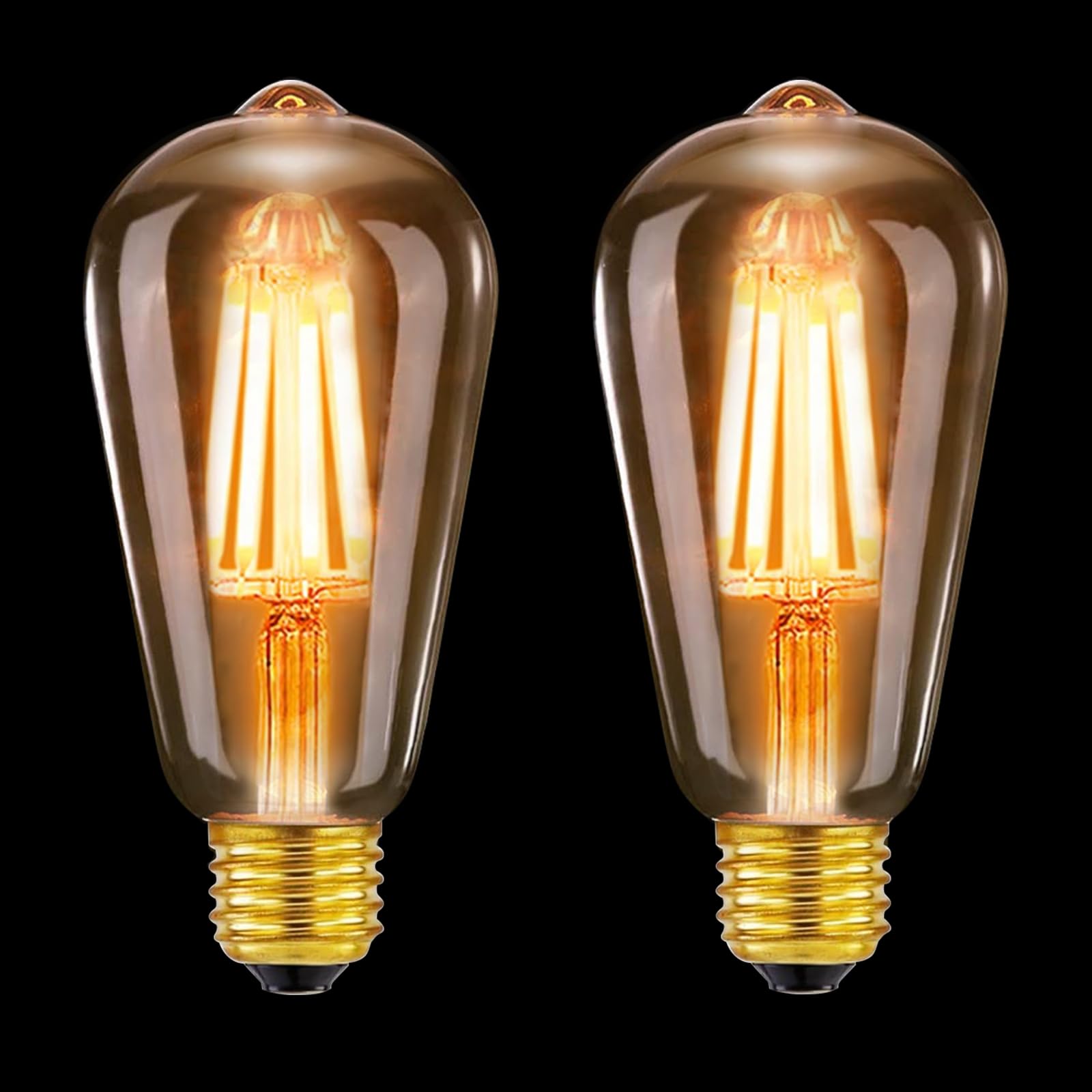 MLOQI 2 Pack E27 LED Bulb, Edison Light Bulbs, 4W 2700K Squirrel Cage Shaped LED Not Dimmable Bulbs, Antique Style Warm Glow Screw in Light Bulb — image 1