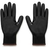 Uline Warehouse Warrior Micro-Foam Nitrile Coated Gloves, Black, Large | 12 Pairs