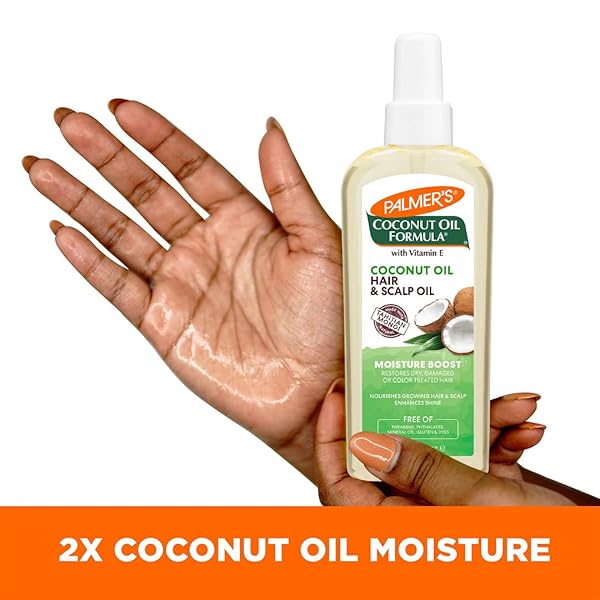 PALMER’S COCONUT OIL MOISTURE BOOST, RESTORATIVE HAIR AND SCALP OIL SPRAY, LASTING HYDRATION AND SHINE FOR DRY OR DAMAGED HAIR, PROMOTES SCALP HEALTH, 5.1 OZ