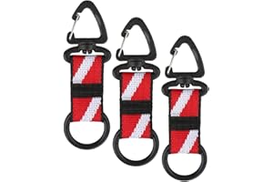 FIOZINX 3 Pieces Scuba Octopus Holder, Silicone Diving Regulator Octopus Retainer Octo Mouthpiece with Spring Clip and 1" Webbing for Scuba Underwater Diving