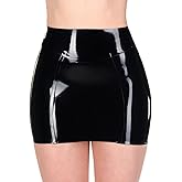 ABWL Black Latex Mini Skirt for Women,Fashion Handmade Latex Skirt,Suitable for Strip Club Cosplay Costumes