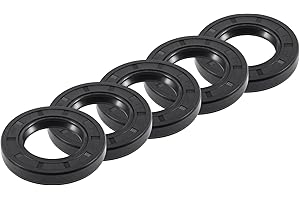REPAIROCK Universal Oil Seal TC Double Lip W Steel Spring Seal Ring Rotary Shaft Seal 30x52x8mm High Pressure NBR Rubber Black 5pcs