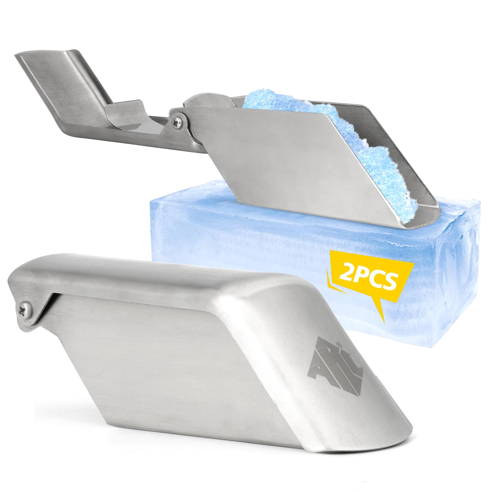 ARC USA, BQ35 2 PCS Hand Ice Shaver with Adjustable Blade, Stainless Steel Ice Machine, Ice Shavers for Snow Cones and juice, Mexican Ice Maker