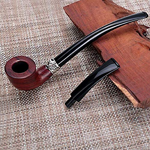 Wood Smoking Pipe Free Boy Tobacco Pipe Kit,Hand Made,Replacement Long Stem and Accessories