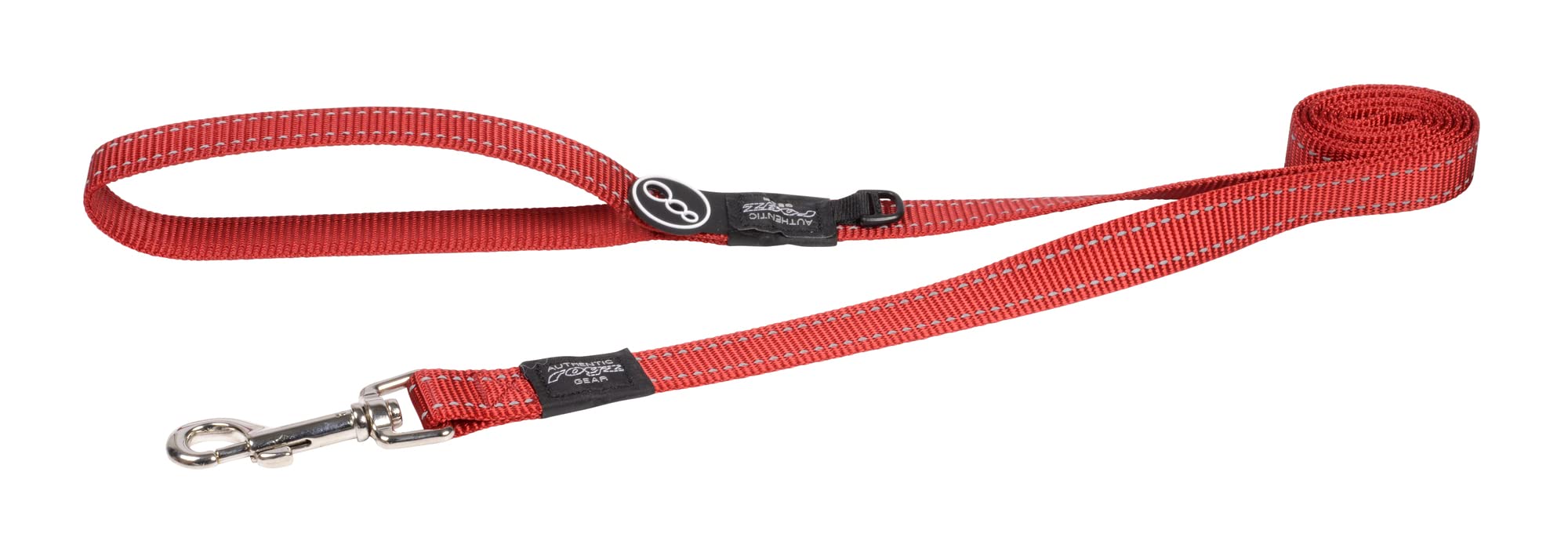 Reflective Dog Leash for Large Dogs, 3/4" wide, 6' long, Red