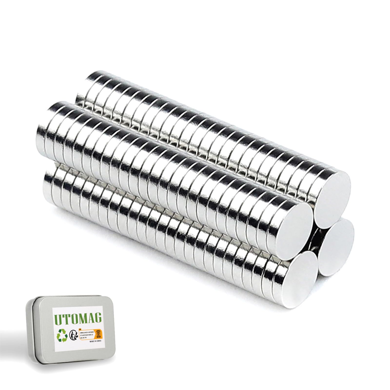 Neodymium Magnets - 5 X 1mm - Extra Strong DIY Small Multi-Use Round Whiteboard Magnets for Office, Crafts, Fridge, Pin Board, Notice Board, Refrigerator, Picture Magnet (100 PCS)