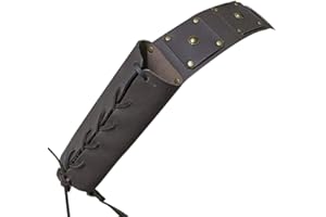 SHAKVEN Medieval Renaissance Double Sword Holster, PU Leather Shoulder Back Belt Sword Frog Scabbard Holder Adjustable Strap, Costume Cosplay Prop Black Brown
