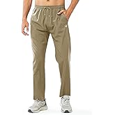 NORTHYARD Men’s Athletic Track Pants Sweatpants with Zipper Pockets Workout Gym Jogger Pants Open Bottom