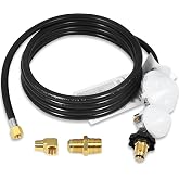 12 FT F273684 Propane Hose Compatible for mr heater F273684 buddy heaters Propane Hose f273684 with Regulator for RV, Gill, Gas Stove, Gas Generator, 3/8in Female x 3/8in Male Street Elbow
