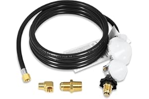 DEEKOOL 12 FT F273684 Propane Hose Compatible for mr heater F273684 buddy heaters Propane Hose f273684 with Regulator for RV, Gill, Gas Stove, Gas Generator, 3/8in Female x 3/8in Male Street Elbow
