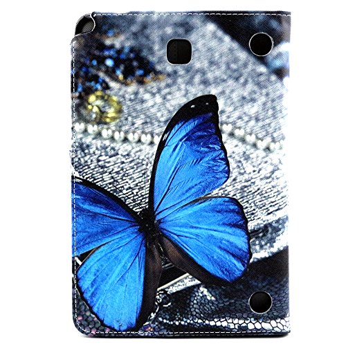 Samsung Tab 8 Case,Samsung Tab A8 inch Case,Samsung SM-T350 Tablet Case,Samsung Galaxy A8 Case,PU Leather Slim Book Cover Case for Samsung Galaxy Tab A 8.0,Blue butterfly