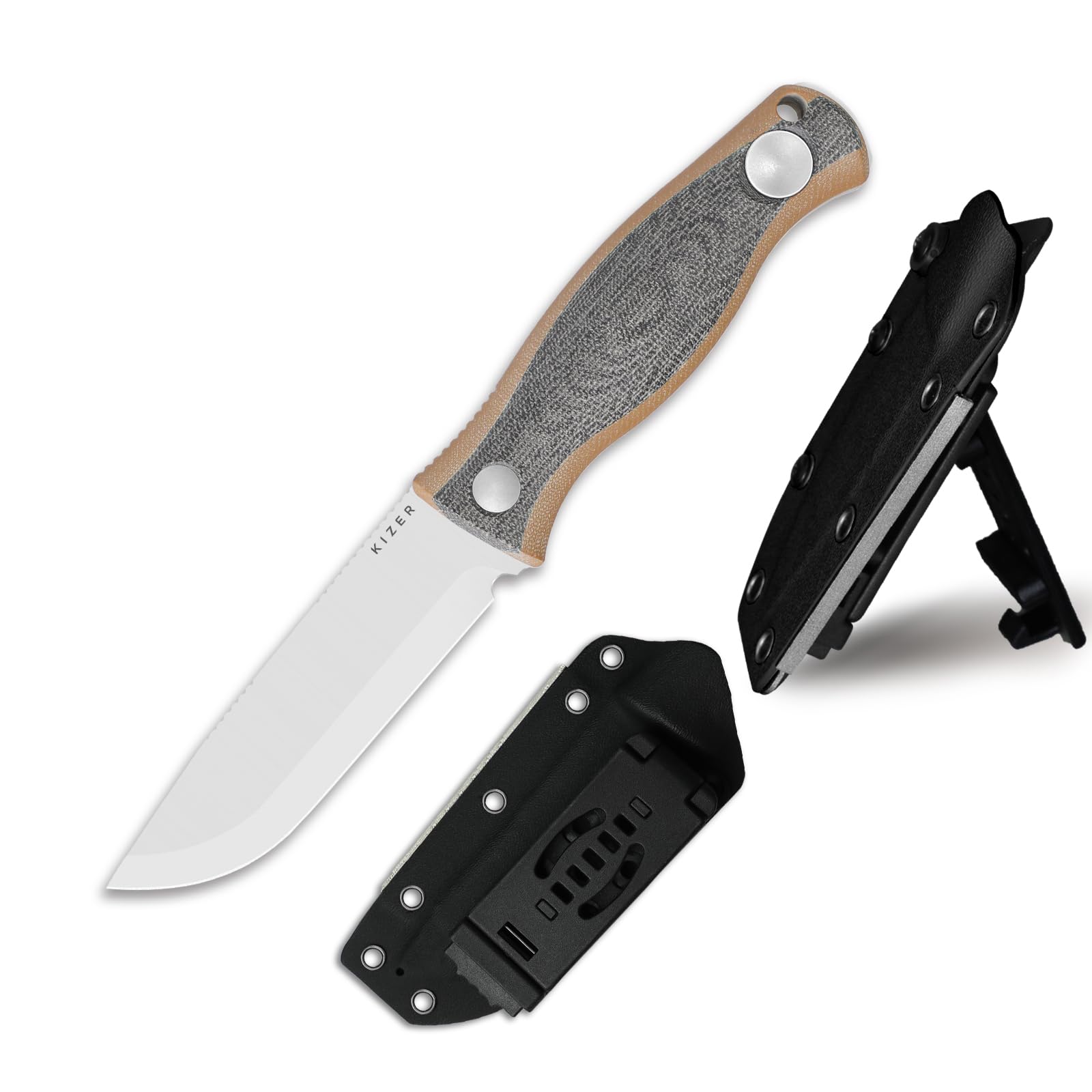 Kizer Polaris Fixed Blade Knife, 4.23" AEB-L Steel