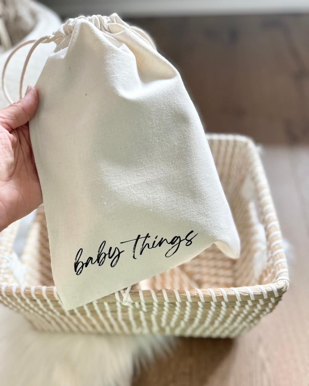 Lucky Love Hospital Bags For Labor and Delivery, Diaper Bag Organizing Pouches and Hospital Bag Essentials For Mom (Canvas Drawstring Hospital Pouches)