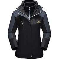 MAGCOMSEN Women's Winter Coats 3-IN-1 Snow Ski Jacket Water Resistant Windproof Fleece Winter Jacket Parka