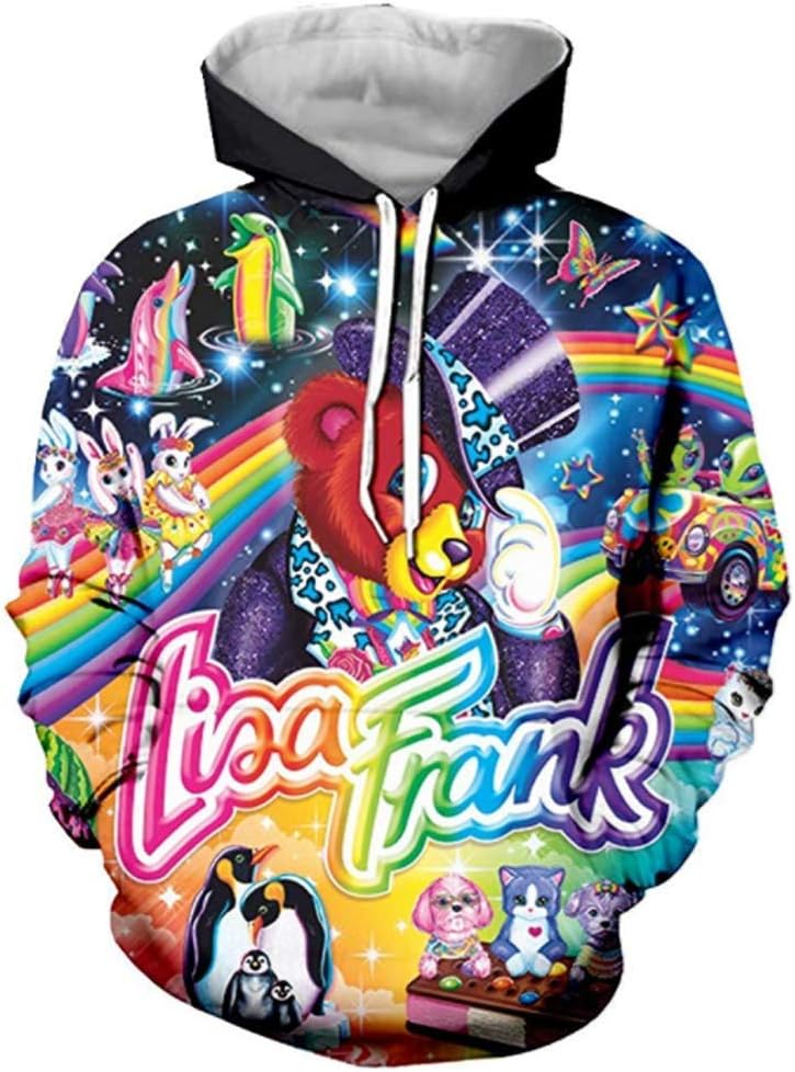 Unisex 3D Printed Cartoon Hoodie Funny Hoodies Sweatshirt Drawstring with Pockets (Lisa lms01, 2XL/3XL)