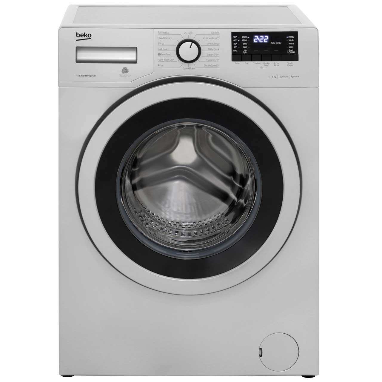 Beko Washing Machine Freestanding WR852421S Silver Amazon.co.uk Large Appliances