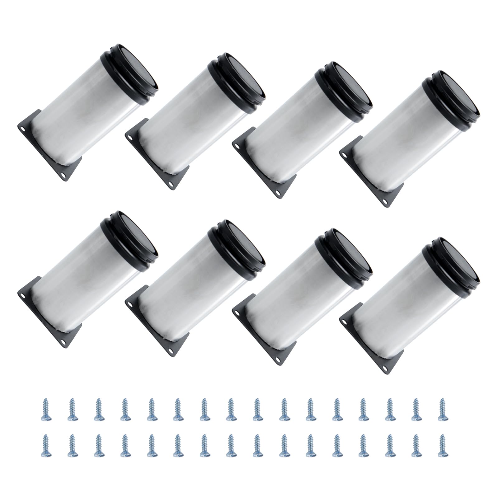 METALLIXITY Furniture Legs (4 Inch Height) 8Pcs, Stainless Steel Furniture Cabinet Metal Legs with Screws - for Home DIY Projects, Sofa Legs, Chair Legs