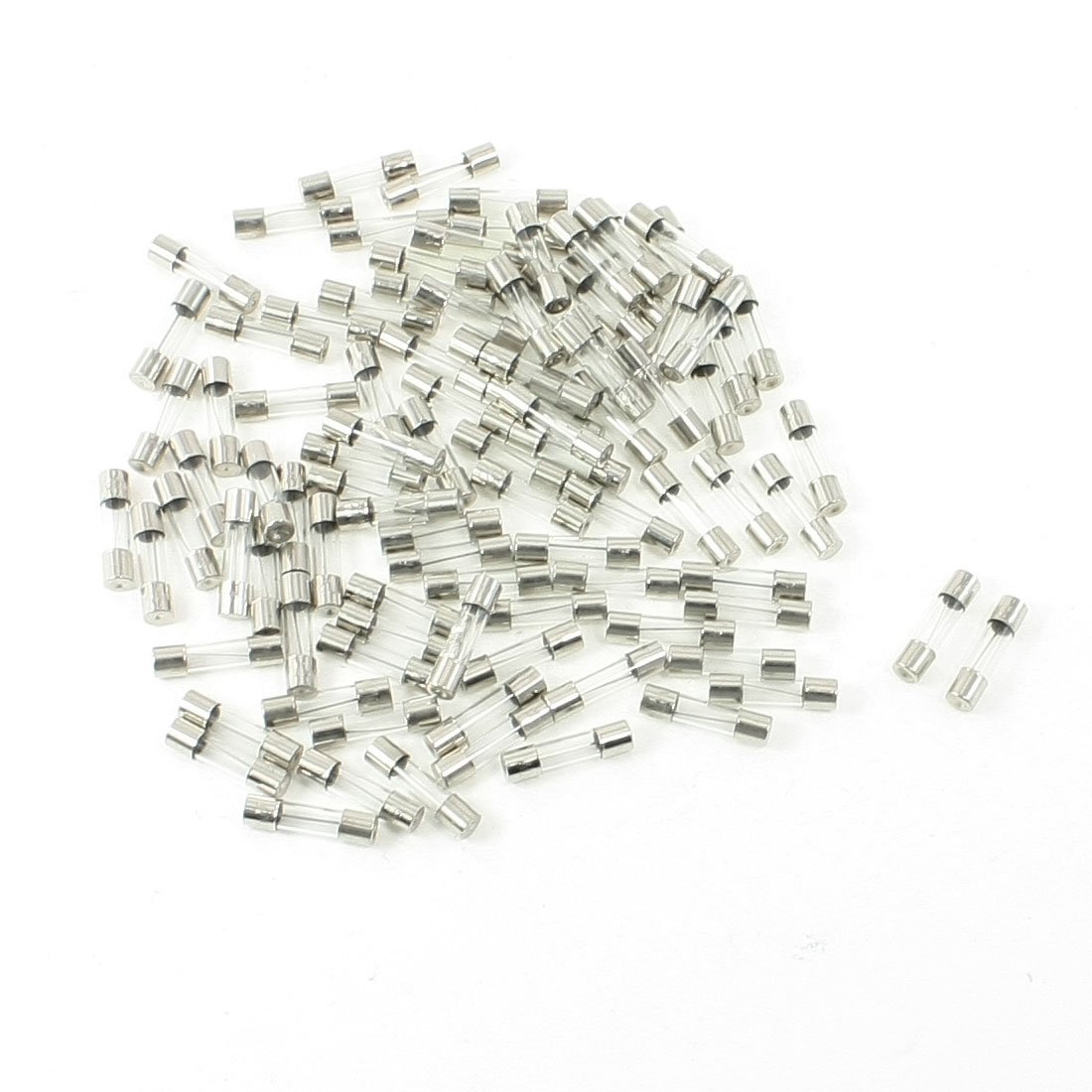 sourcing map 100 Pcs 250 Volts 5Amp Fast Blow Type Glass Tube Fuses 5 x 20mm