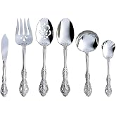 Oneida Michelangelo 6-Piece Silverware Serving Set, Flatware | silver, dishwasher safe | heavy duty, cutlery set for kitchen and dining, serving utensil set, wedding silverware