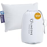 Lincove Canadian Down Toddler Pillow for Sleeping - Perfect for Kids Travel Pillow, Nap Time, Toddler Cot, Crib, Bed - 800 Fill Power, 100% Cotton Shell, 400 Thread Count (13 x 18)