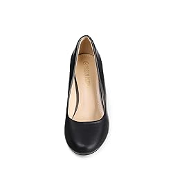 DREAM PAIRS Women's Luvly Black Pu Bridal Wedding