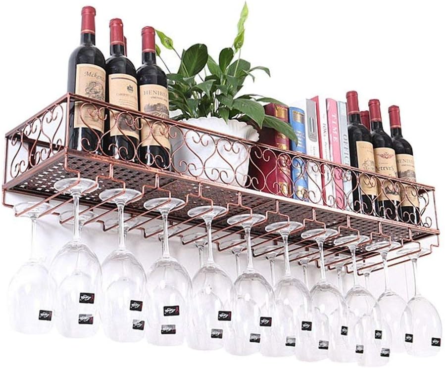 Pkfinrd Wine Glass Holder Wall Shelf Storage Organizer Rack Vintage