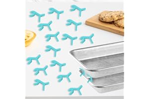 16Pcs Blue Tray Stand Baking Sheet Stackers, Space Saving Bakeware Tools Baking Trays Stacking Bracket, Baking Sheet Organize