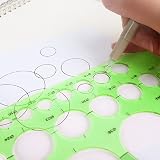 RIVIEVAL 2 Pcs Circle & Geometric Stencils Plastic Drawing Templates Green view 6
