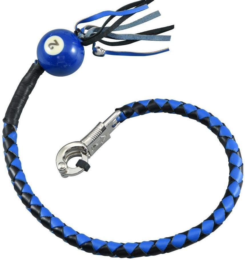 Amazon 長さ36インチ 直径1 2インチ ブラック ブルー オートバイ ゲットバック ウィップ No 2 プールボール 本革 バイク用時計 コンパス 温度計 車 バイク