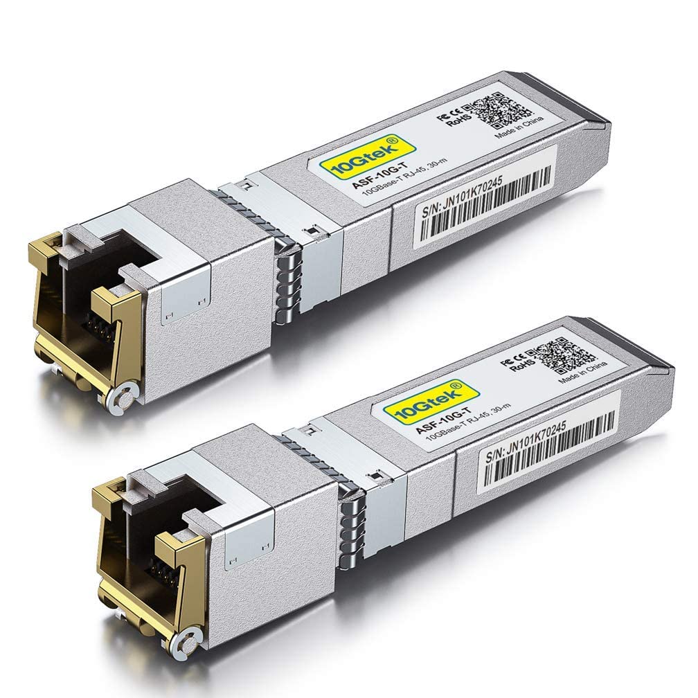 [Pack of 2] HPP, HP Aruba Compatible 10Gb SFP+ RJ45 Module, Copper 10GBase-T SFP+ Transceiver, up to 30-Meter