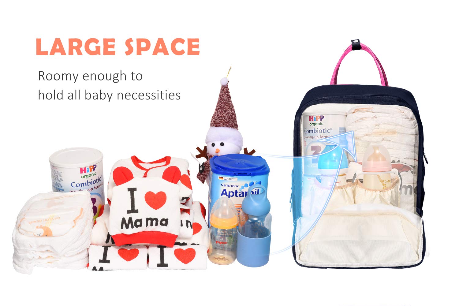 baby changing bags with insulated pockets