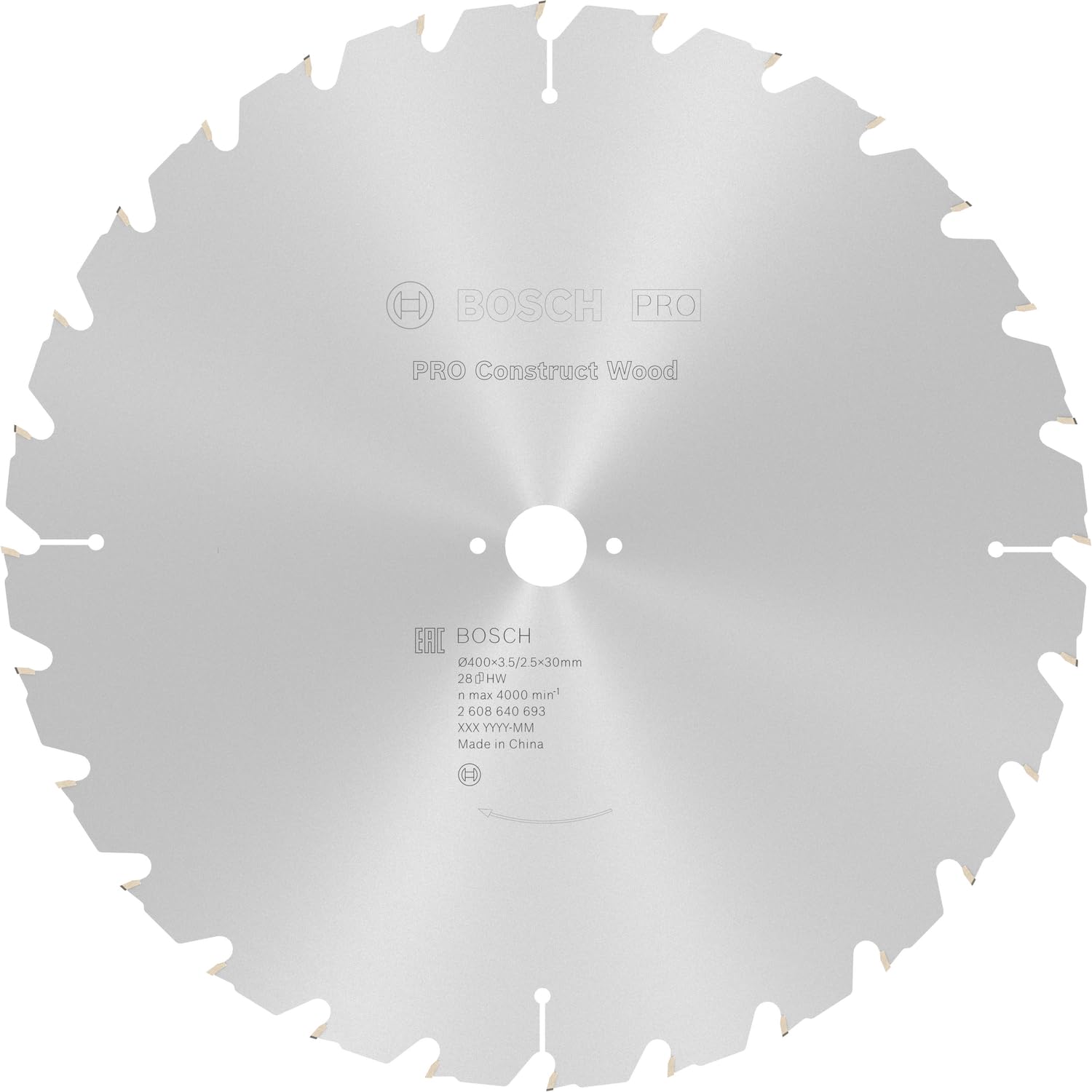 Bosch 1x PRO Construction Wood Robust Circular Saw Blade for Corded Table Saws (for Construction wood with mortar and nails, Wood with nails, Ø mm, Professional Accessory Table Circular Saw)