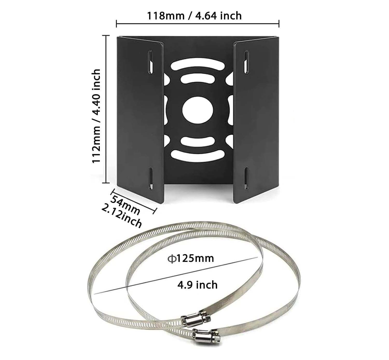 WiTi Universal Vertical Pole Mount for Security Camera, Solid Metal Mounting Corner Bracket with 2 Loops, Suitable for CCTV Cameras LED Wall/Stage Lights, Solar Panels