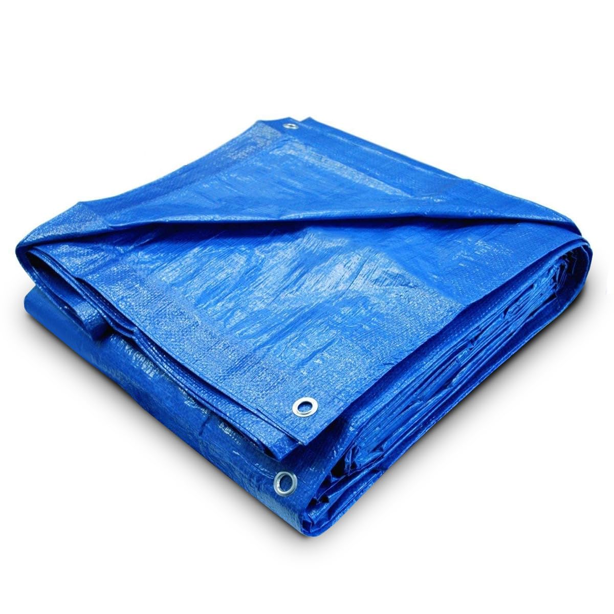 Blue Tarpaulin Sheet 2.7m x 3.5m (Cut-Size) Lightweight PE Plastic Tarp 80gsm Water-Resistant Ground Sheet Multipurpose Tarpaulin Covers used for Garden Furniture Shed Camping (9ft x 12ft)