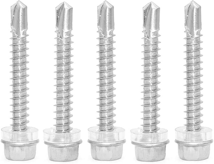 50 Pieces NUZAMAS 5.5 x 38mm Thread 304 Stainless Steel Self Drilling Tek Screw with Washer, for Wood Metal Fastened - Image 3