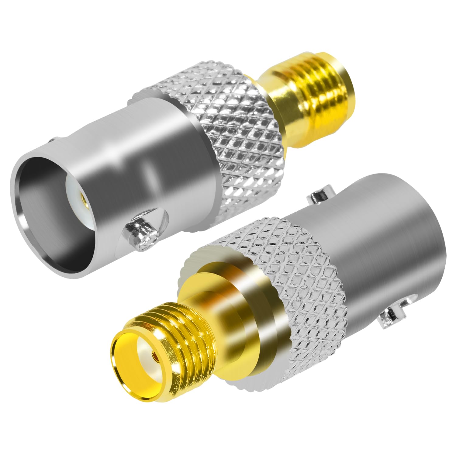 Fohevers 2 Pcs BNC Female Jack to SMA Female Adapter Connector for RF Antennas Wireless LAN Peripherals Coaxial Cable Wireless Portable Ham Radio