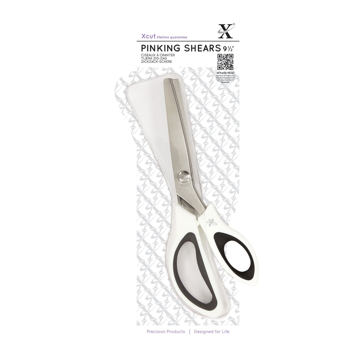 Xcut 9 1/2 Pinking Shears, Scissors For Fabric, Dressmaking Crafting, Crimping Scissors For Sewing, Embroidery, Thread